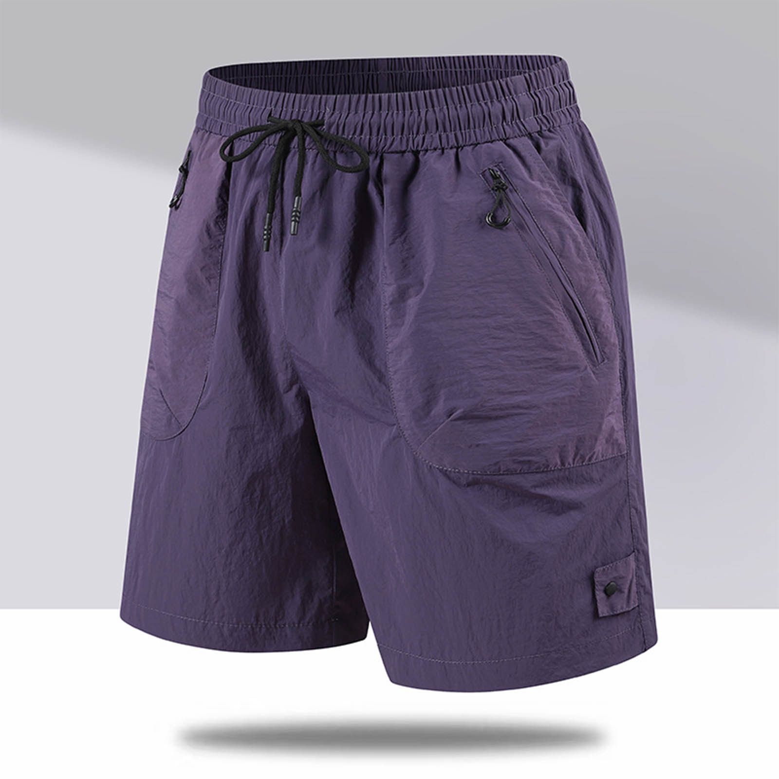 thumbnail image 2 of Pantalones cortos deportivos para hombre, tejido Ice Silk, cordón ajustable, cremallera, secado rápido, tallas S-XXXL, 2 of 6